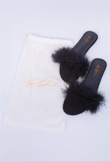 Pantoufle avec plumes
