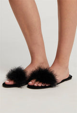 Pantoufle avec plumes