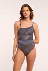 Lights Out Asymetrical Brazilian Leg Bodysuit