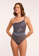 Lights Out Asymetrical Brazilian Leg Bodysuit