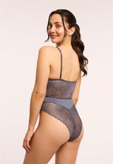 Lights Out Asymetrical Brazilian Leg Bodysuit