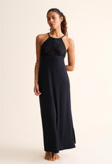 Chemise de nuit longue à col montant Parisian Nights