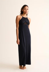 Chemise de nuit longue à col montant Parisian Nights