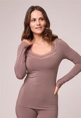 BodyBliss Long Sleeve V-Neck Top