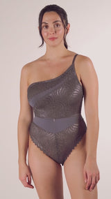 Lights Out Asymetrical Brazilian Leg Bodysuit