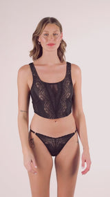 Ensemble corset avec cheekini en dentelle Temptation