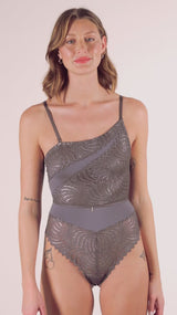 Lights Out Asymetrical Brazilian Leg Bodysuit